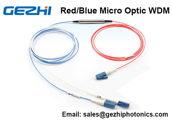 قرمز / آبی میکرو اپتیک WDM 3 پورت C باند فیلتر DWDM برای سیستم DWDM