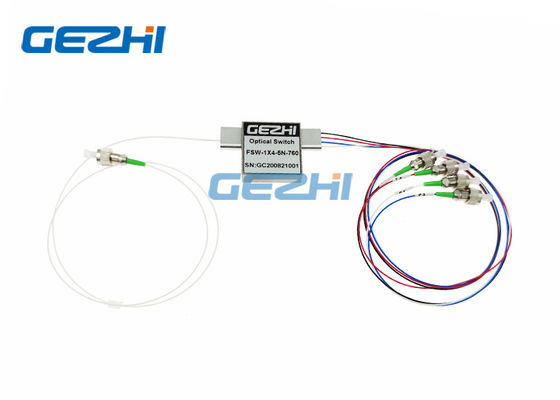 چراغ قابل مشاهده 760nm 1x4 فیبر نوری سوئیچ FC / APC