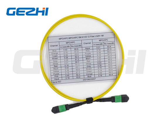 خرید 12 کابل فیبر چند حالته وصله سری زن OS2 9/125 MPO کابل online manufacture