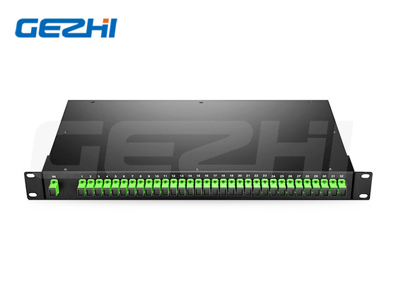 خرید 1x32 پورت تک حالت فیبر PLC Splitter Rack Mount با اتصال SC / APC online manufacture