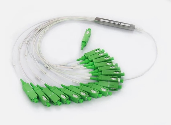 خرید 1x2 PLC SC/APC فیبر نوری تقسیم کننده FTTH SM 0.9mm G657A1 1m فیبر نوری تقسیم کننده PLC online manufacture