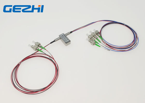 خرید 1550nm 1 متر FC / APC Dual 2x4 سوئیچ فیبر نوری online manufacture