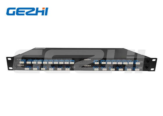 فیبر دوبلکس 8 کانال DWDM Mux Demux 100 گیگاهرتز با مانیتور و پورت پهن باند 1310 نانومتری خاکستری در رک مانت 4 اسلات 1U