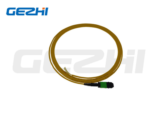 ژاکت LC OM3/OM4 8/12/24F MPO/MTP پچ سیم فیبر نوری PVC/LSZH برای مخابرات
