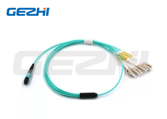 2M فیبر نوری MPO 8 هسته OM3 MM وصله سیم Fanout LSZH 1310 نانومتر طول موج تست