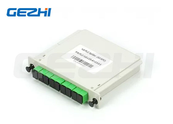 1x8 SC/APC Single Mode G657A1 LGX Cassette PLC Splitter با از دست دادن ورودی کم و طراحی فشرده برای FTTx
