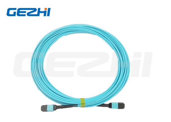 کابل Gezhi MPO 12 فیبر نوع B Multimode OM4 فیبر پیچ کابل
