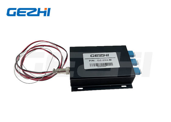 GZ-FSW-2x4 سوئیچ فیبر نوری با محدوده طول موج 1260 ~ 1650nm و کنترل TTL برای از دست دادن کم ورودی