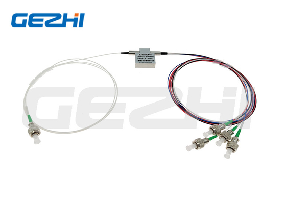 از دست دادن ورودی کم 1x4 نوع T سوئیچ مکانیکی نوری سوئیچ فیبر نوری 1550nm تک حالت غیر قفل LC / UPC