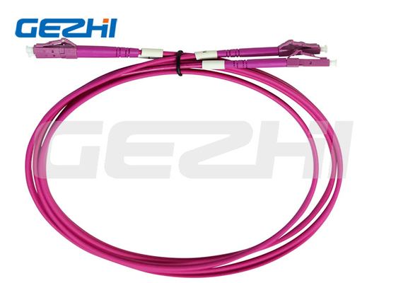 OM4 Multimode LC LC Duplex Patch Cord 15M LSZH سیم پیچ فیبر نوری