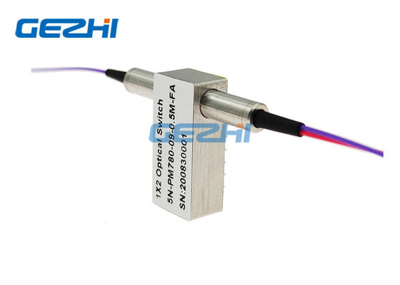 FC / APC 1x2 PM فیبر نوری سوئیچ ها 780nm قطبش
